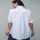 Wrinkle-Free Stretch Cotton Oversized Shirt image number null
