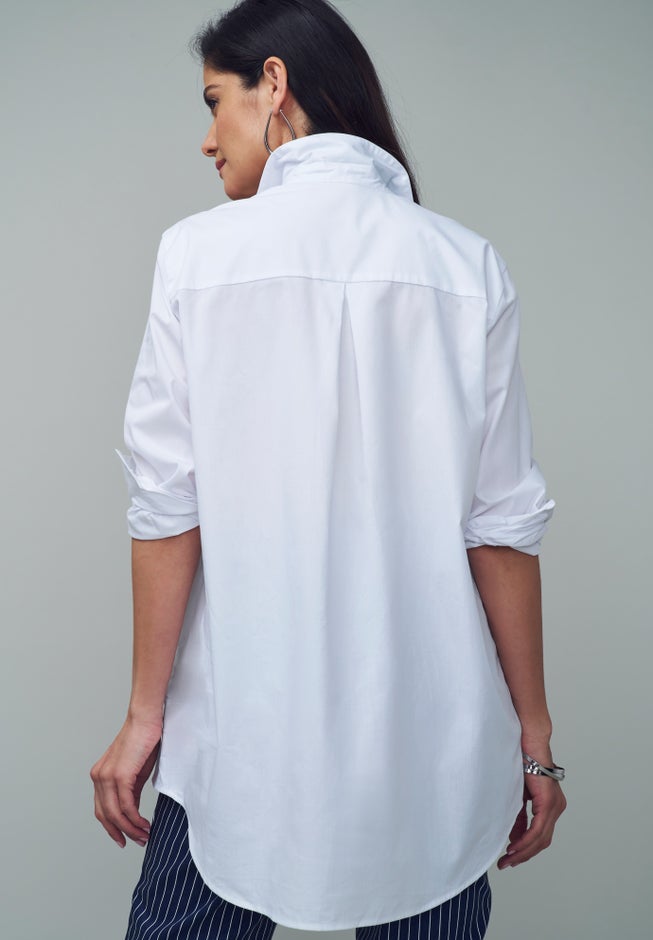 Wrinkle-Free Stretch Cotton Oversized Shirt image number 2