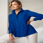 Wrinkle-Free Stretch Cotton Oversized Shirt image number null
