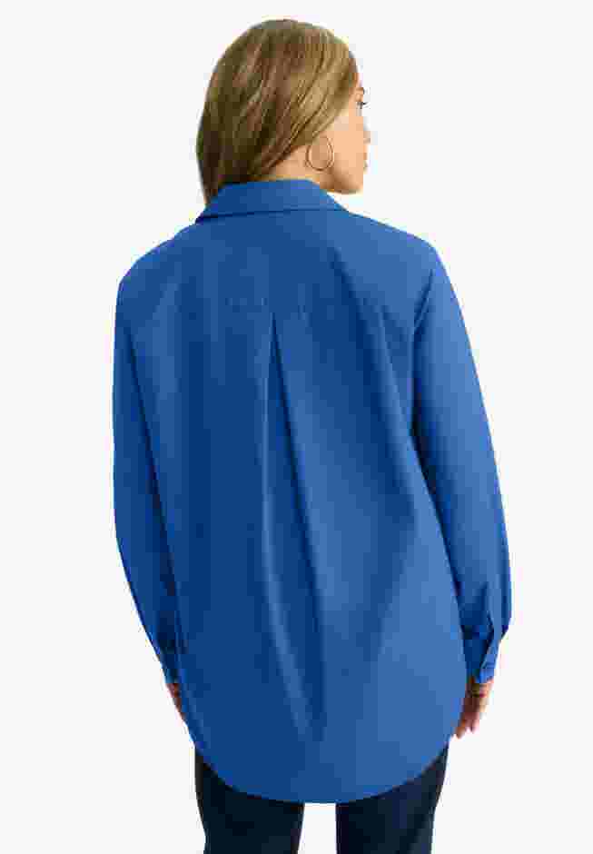Wrinkle-Free Stretch Cotton Oversized Shirt image number 1