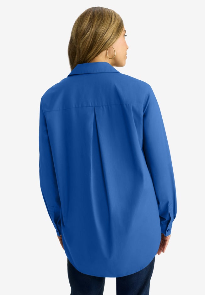 Wrinkle-Free Stretch Cotton Oversized Shirt image number 1