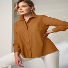 Wrinkle-Free Stretch Cotton Oversized Shirt image number null