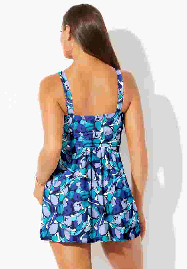 Twist Front V-Neck Swimdress image number 1