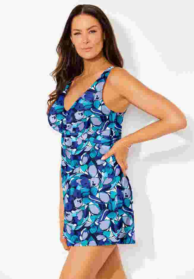 Twist Front V-Neck Swimdress image number 2