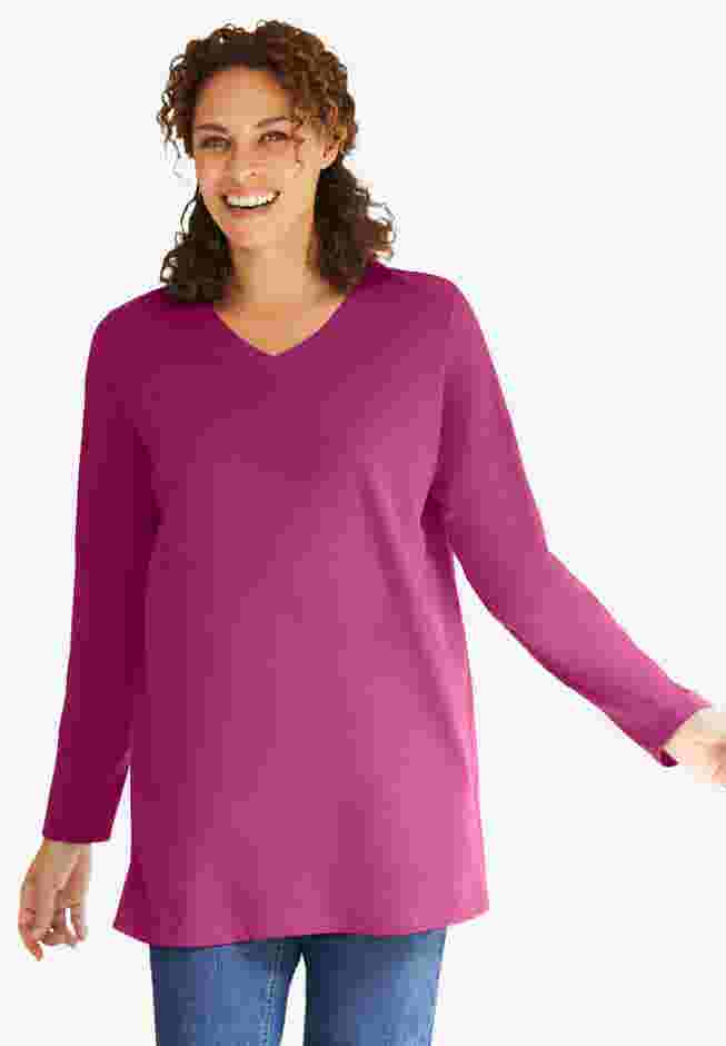 Perfect Long-Sleeve V-Neck Tunic image number 6