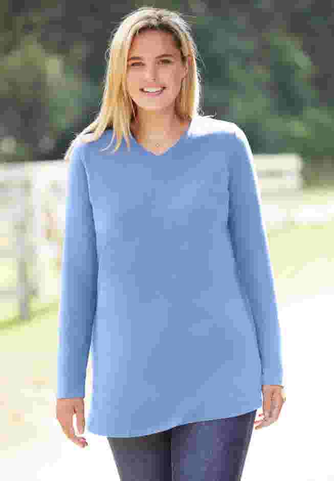 Perfect Long-Sleeve V-Neck Tunic image number 7
