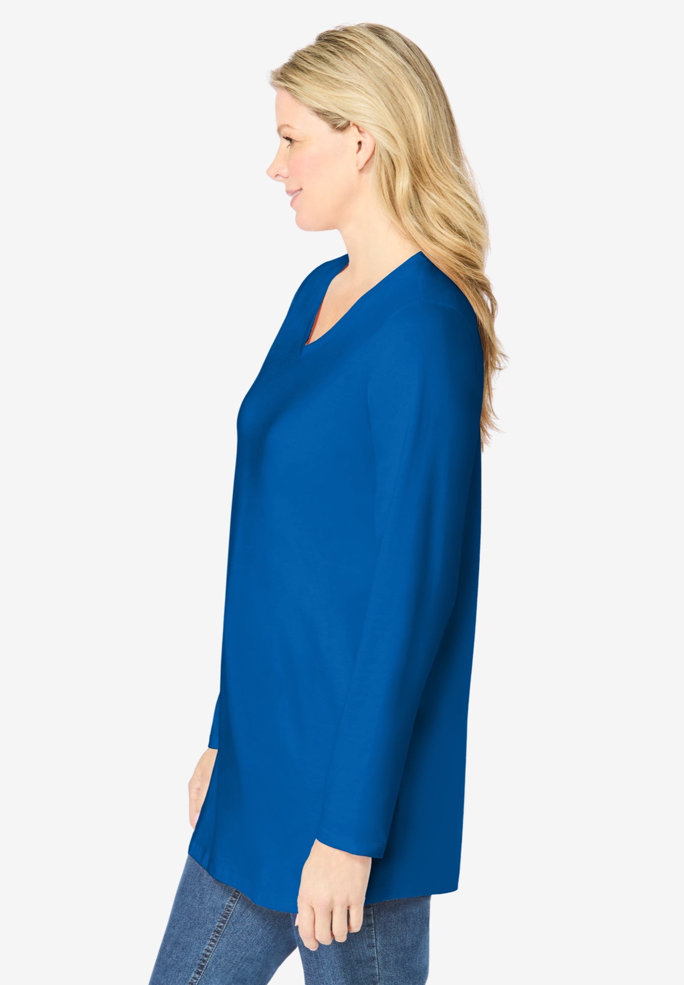 Perfect Long-Sleeve V-Neck Tunic image number 2