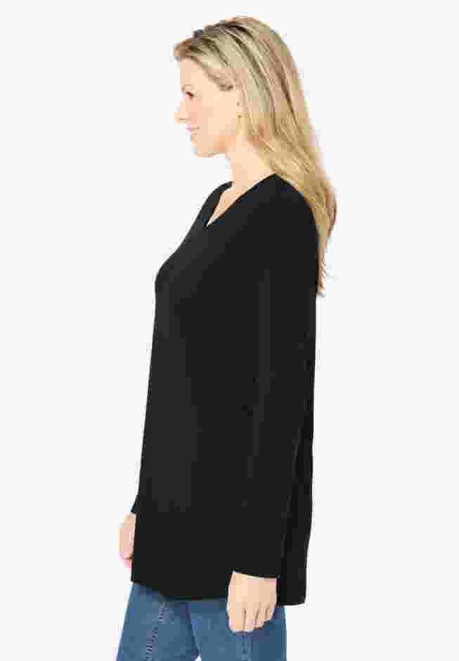 Perfect Long-Sleeve V-Neck Tunic image number 2