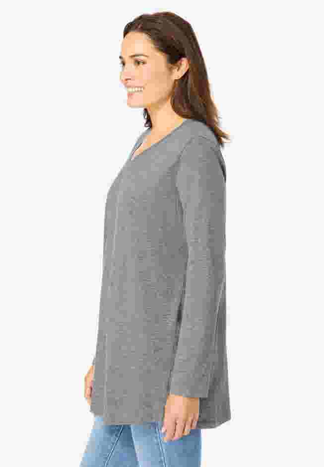 Perfect Long-Sleeve V-Neck Tunic image number 2