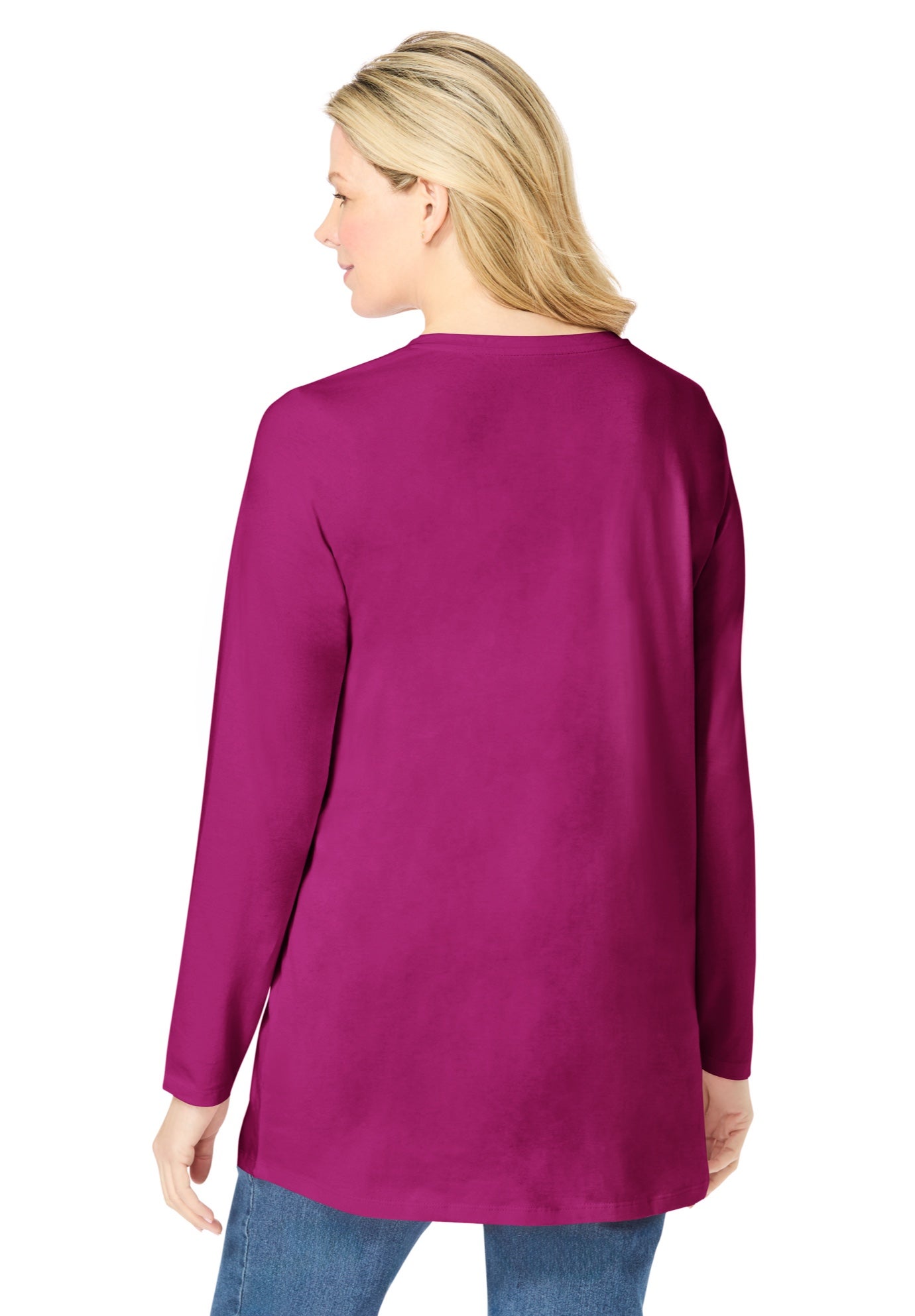Perfect Long-Sleeve V-Neck Tunic image number 1