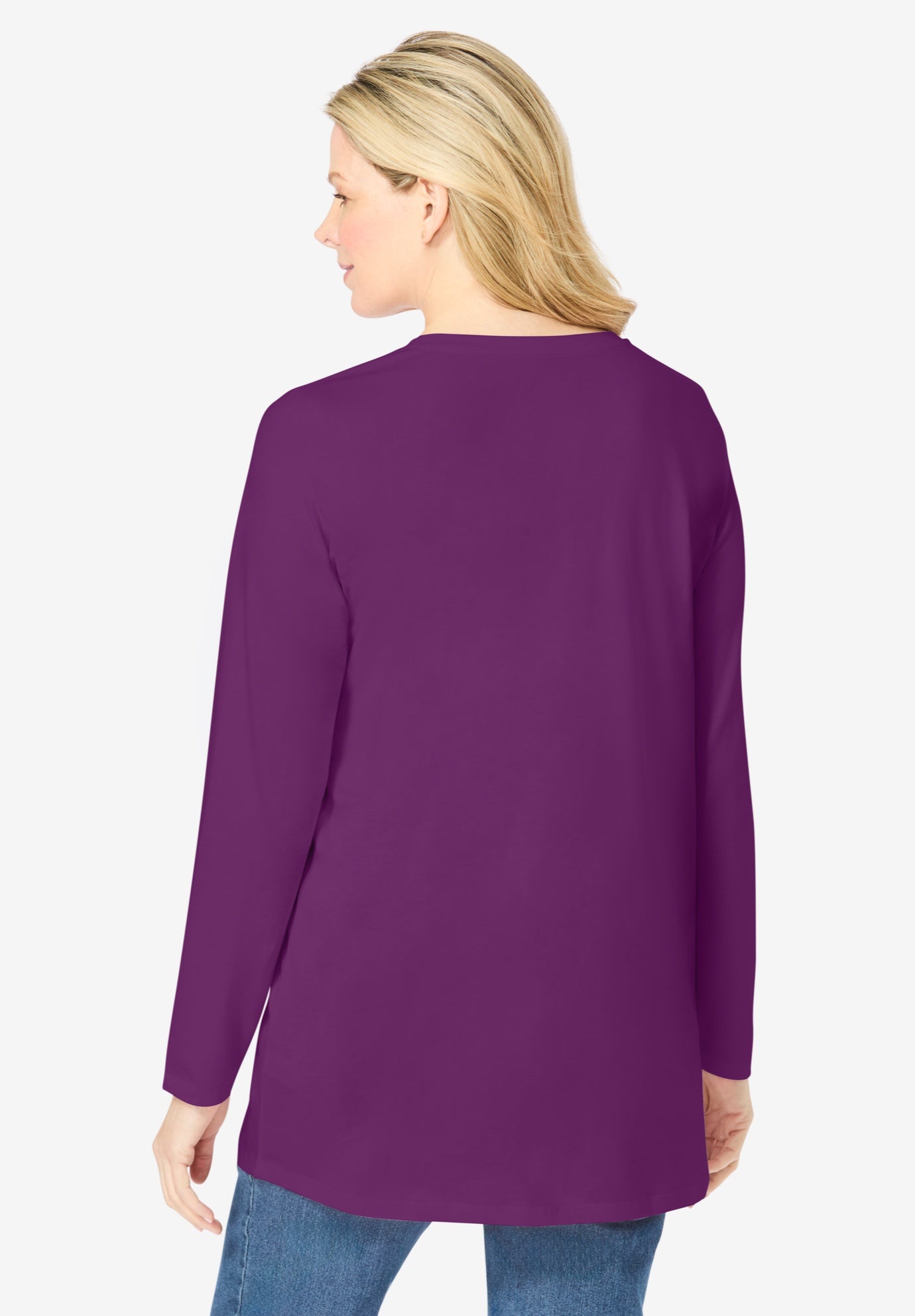 Perfect Long-Sleeve V-Neck Tunic image number 1