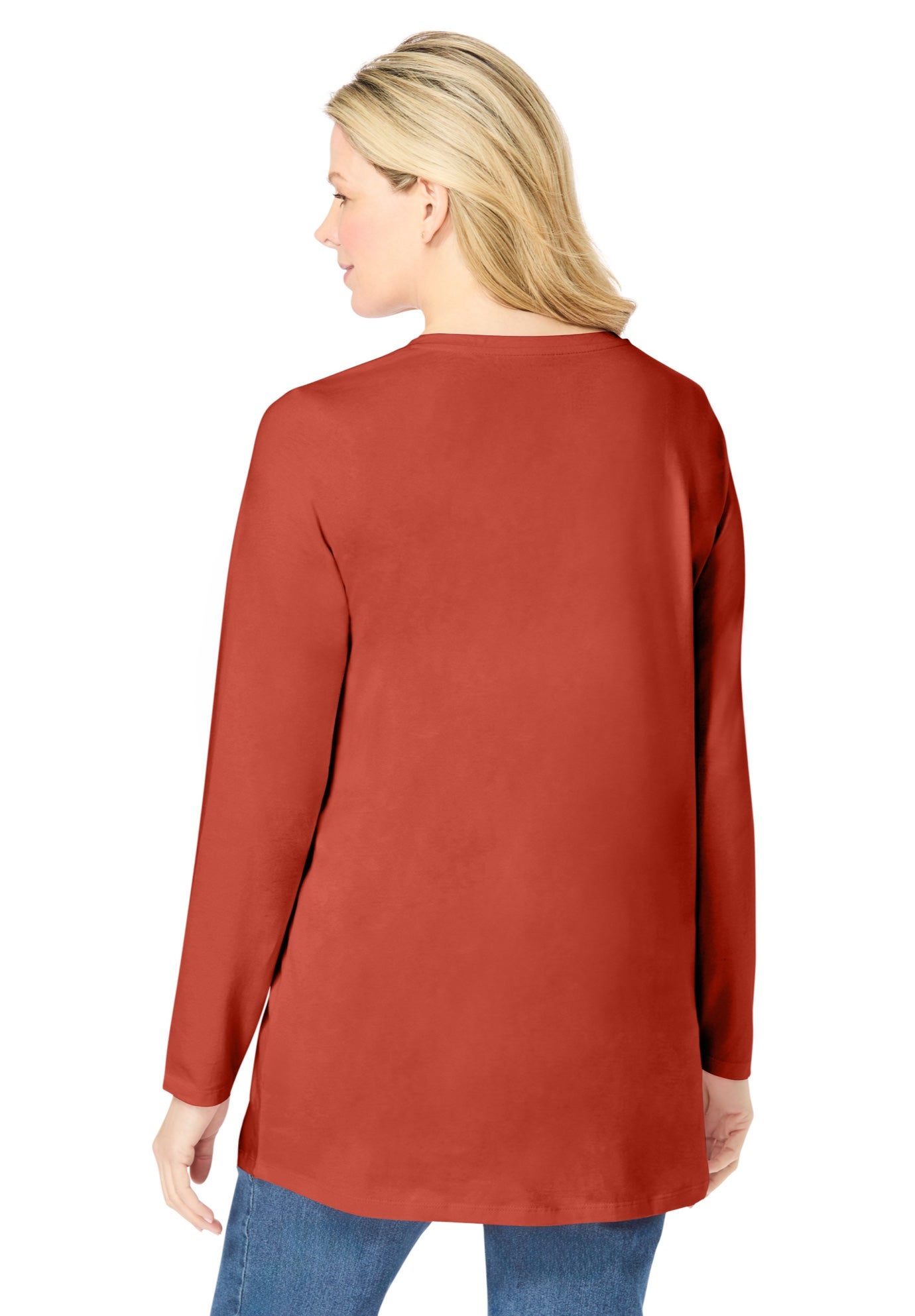Perfect Long-Sleeve V-Neck Tunic image number 1