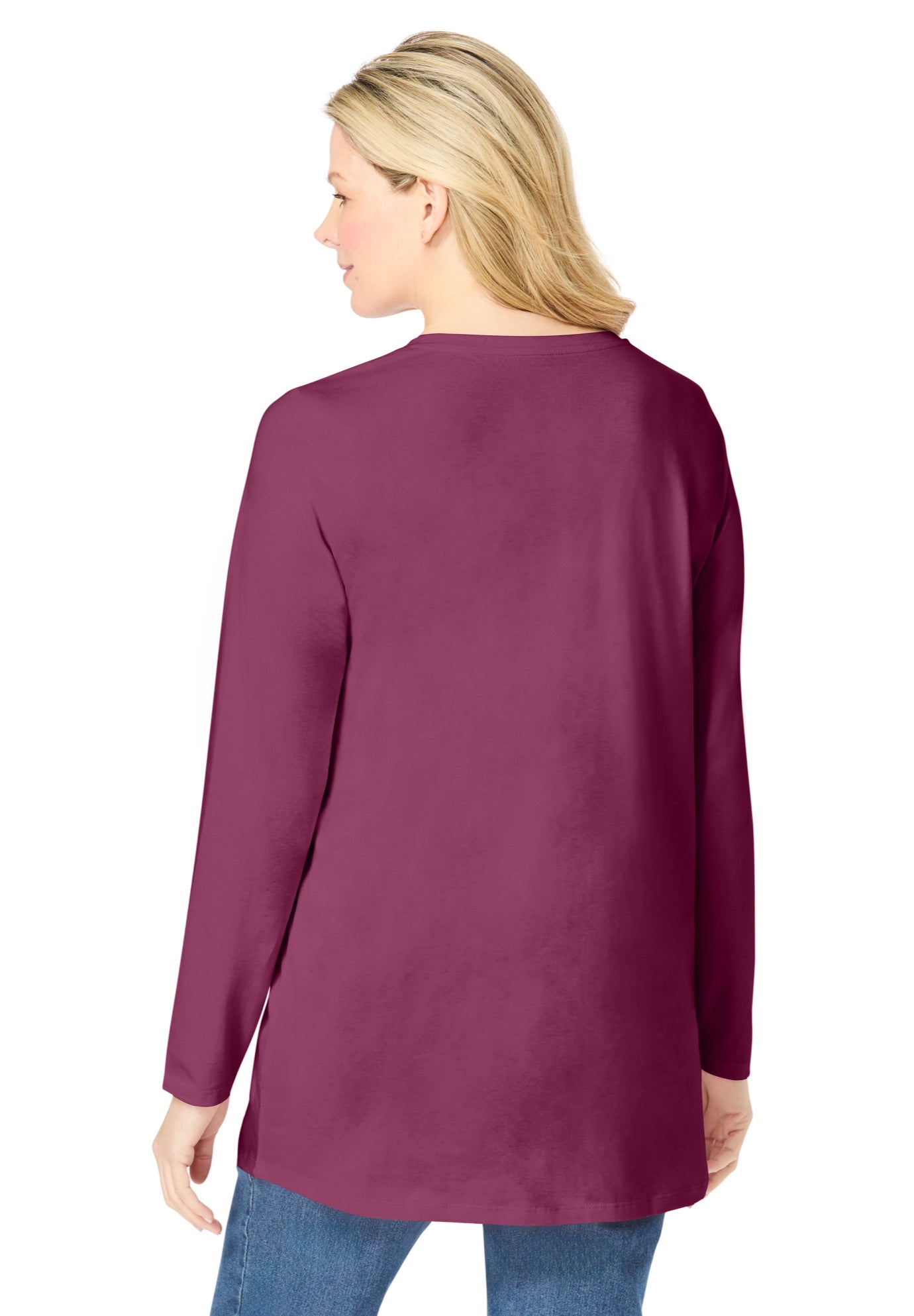 Perfect Long-Sleeve V-Neck Tunic image number 1
