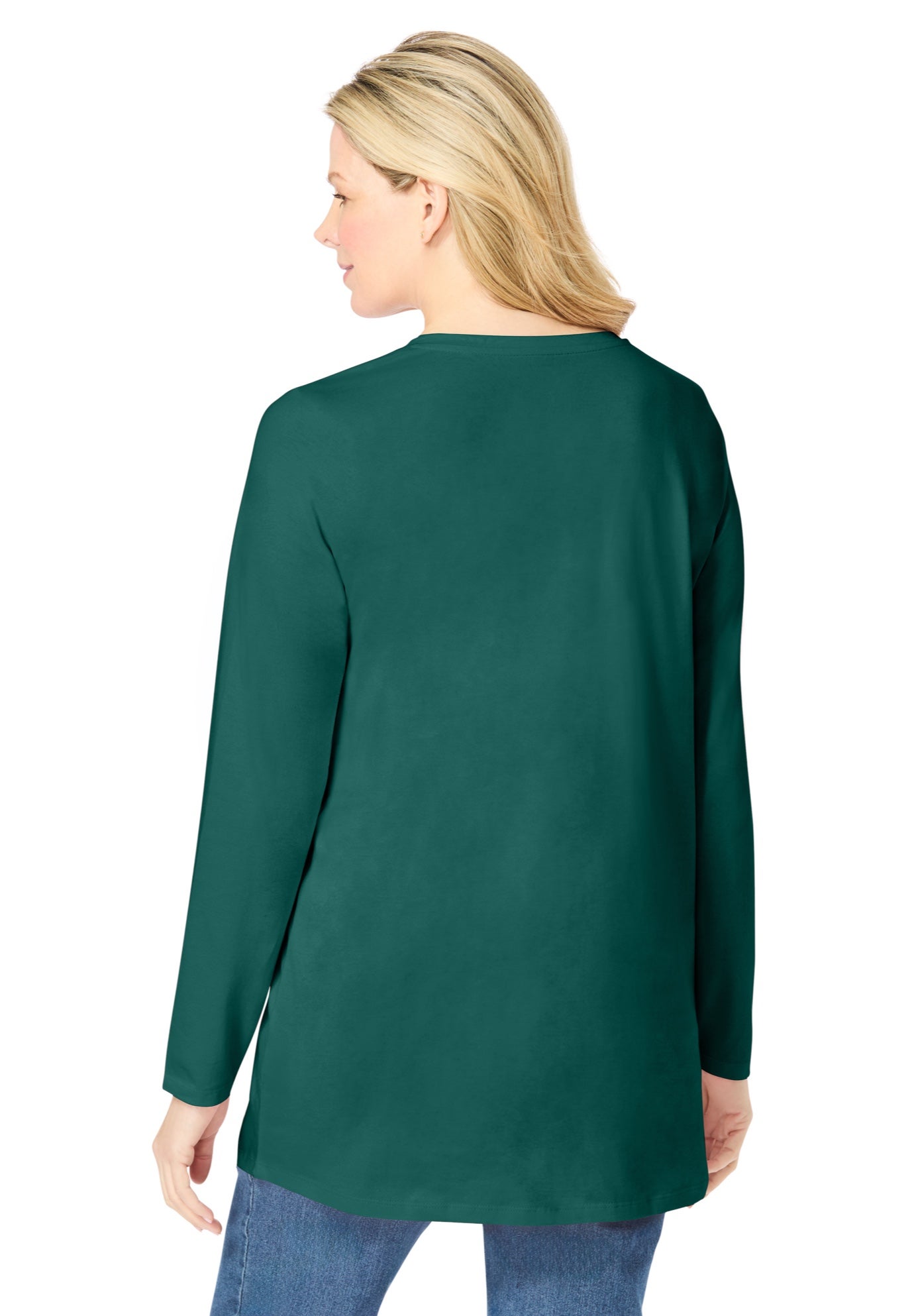 Perfect Long-Sleeve V-Neck Tunic image number 1