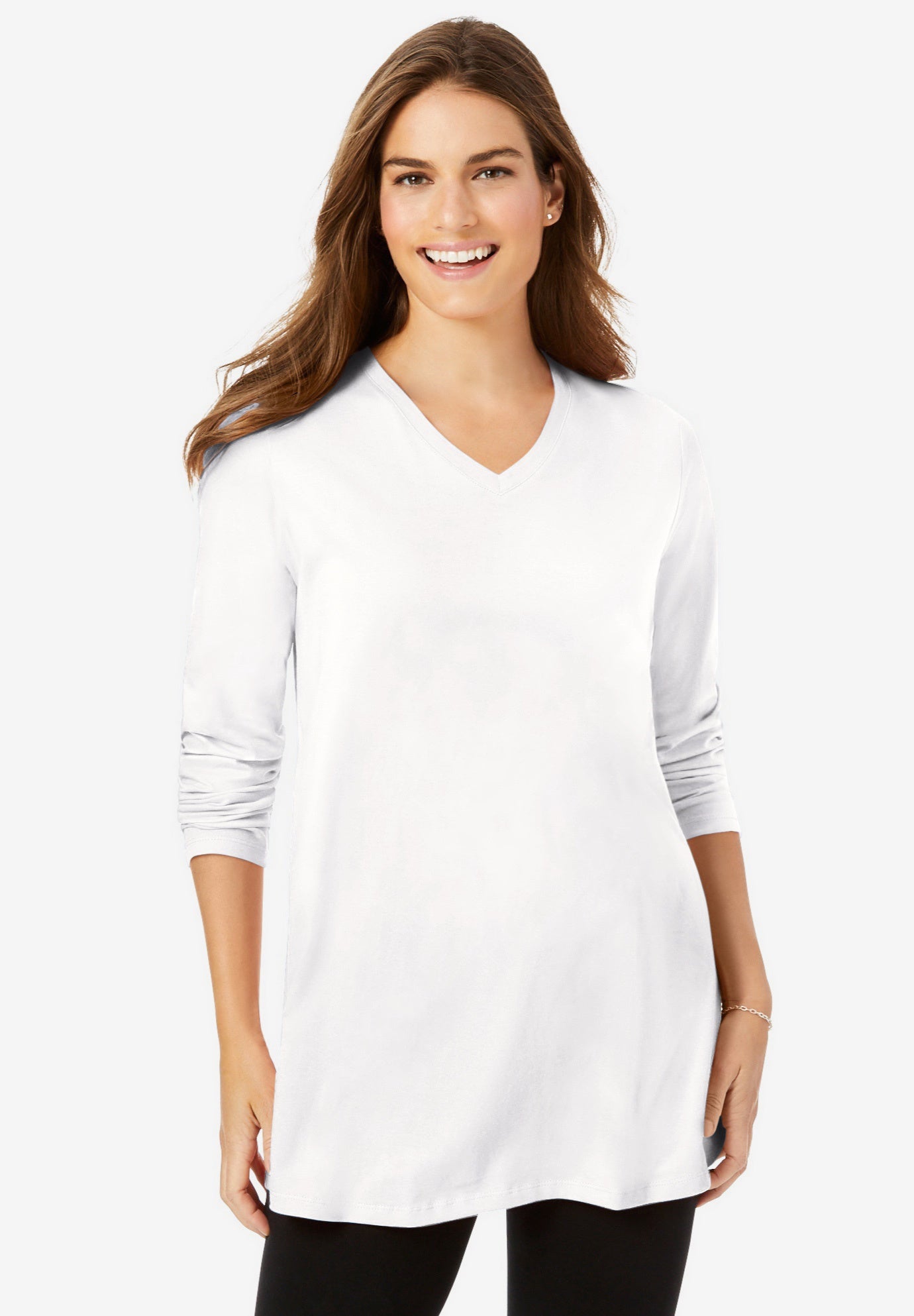 Perfect Long-Sleeve V-Neck Tunic image number 0