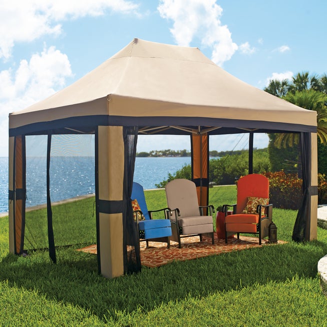 Oversized 10' x 15' Instant Pop Up Gazebo With Screen image number 0