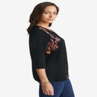 Stretch Cotton Henley Top image number null