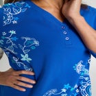 Stretch Cotton Henley Top image number null