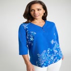 Stretch Cotton Henley Top image number null