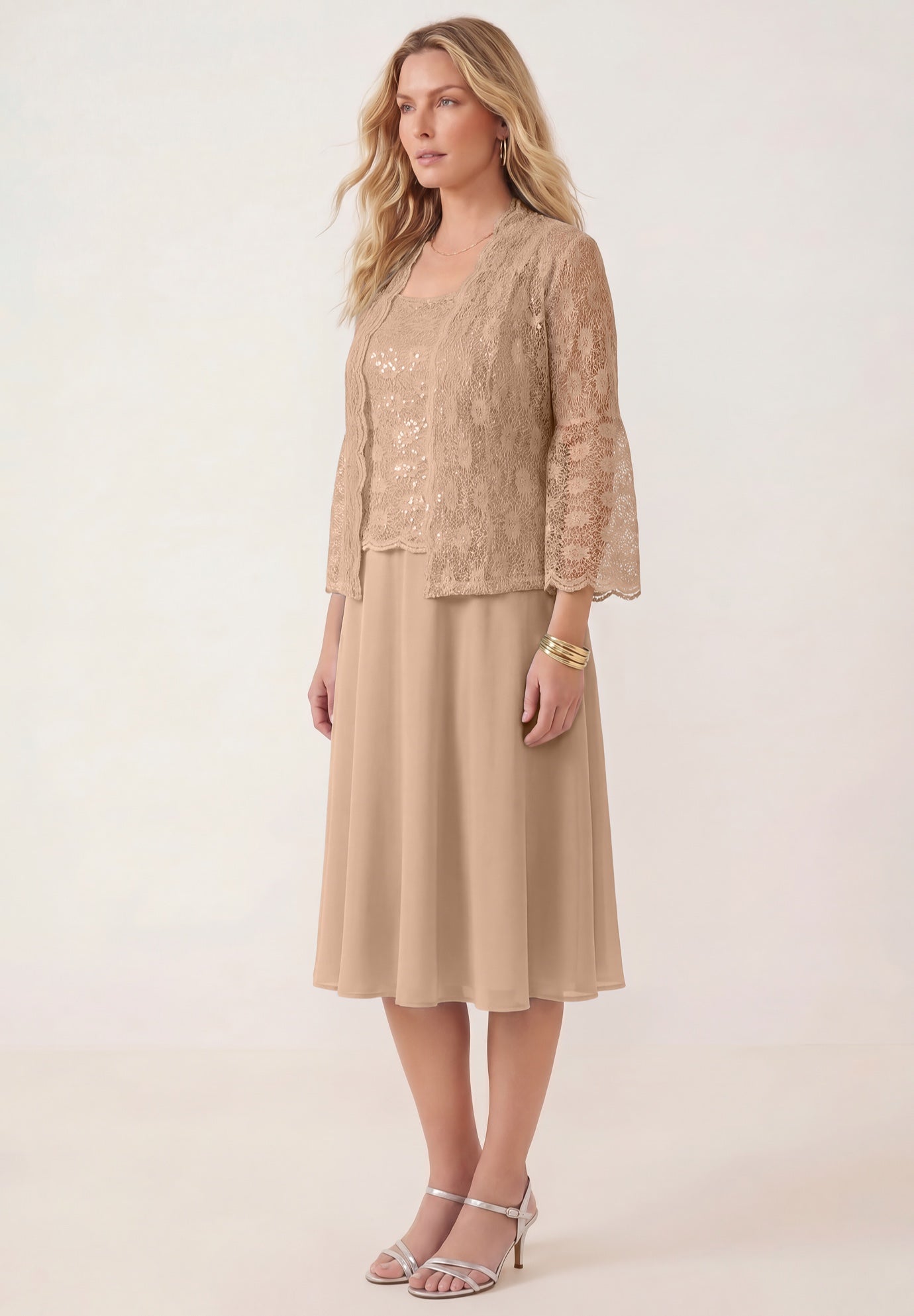 Glitter & Lace Jacket Dress Set image number 0