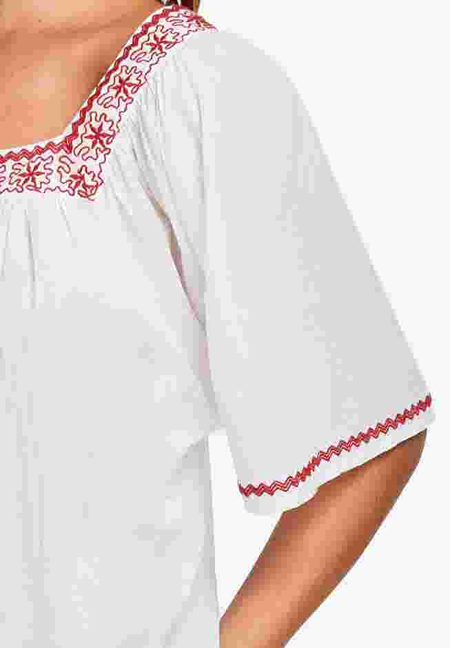 Embroidered Gauze Blouse image number 2