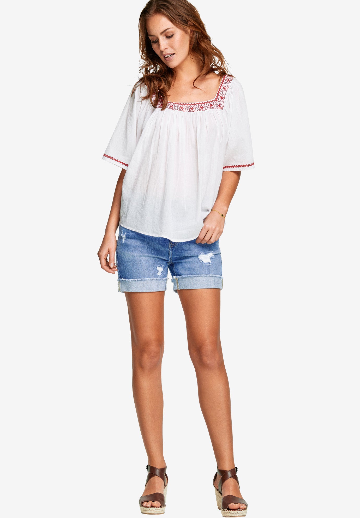 Embroidered Gauze Blouse image number 4