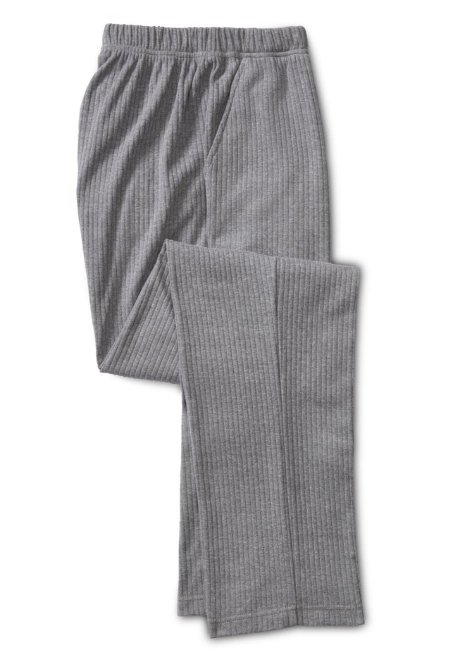 7-Day Knit Ribbed Straight-Leg Pull-On Pants image number 3