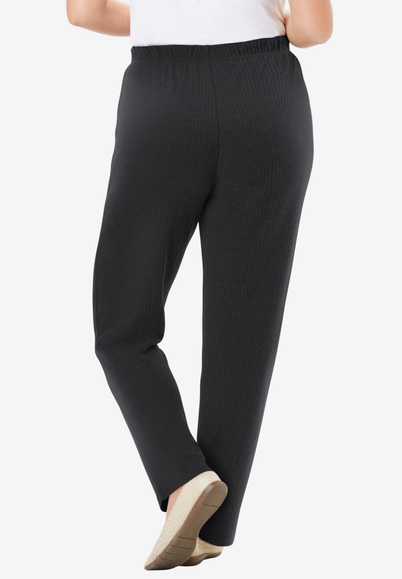 ファッション姫 通販 Straight Ribbed 7-Day Leg Within Woman | Black Pants, Knit パンツ