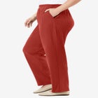 7-Day Knit Ribbed Straight-Leg Pull-On Pants image number null