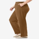 7-Day Knit Ribbed Straight-Leg Pull-On Pants image number null