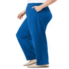 7-Day Knit Ribbed Straight-Leg Pull-On Pants image number null