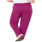 7-Day Knit Ribbed Straight-Leg Pull-On Pants image number null