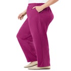 7-Day Knit Ribbed Straight-Leg Pull-On Pants image number null