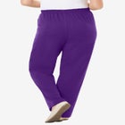 7-Day Knit Ribbed Straight-Leg Pull-On Pants image number null
