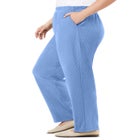 7-Day Knit Ribbed Straight-Leg Pull-On Pants image number null