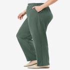7-Day Knit Ribbed Straight-Leg Pull-On Pants image number null