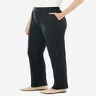 7-Day Knit Ribbed Straight-Leg Pull-On Pants image number null