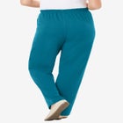 7-Day Knit Ribbed Straight-Leg Pull-On Pants image number null