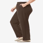 7-Day Knit Ribbed Straight-Leg Pull-On Pants image number null