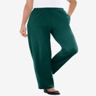 7-Day Knit Ribbed Straight-Leg Pull-On Pants image number null