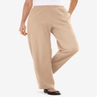 7-Day Knit Ribbed Straight-Leg Pull-On Pants image number null