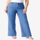 Plus Size Classic Stretch Wide Leg Jean image number null