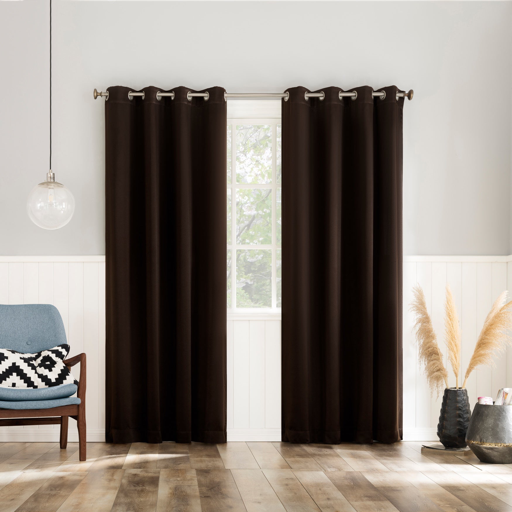 Sun Zero&trade; Brandon Magnetic Closure Grommet Curtain Panel, Set of 2 image number 0