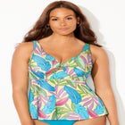 Knot Front V-Neck Underwire Tankini Top image number null