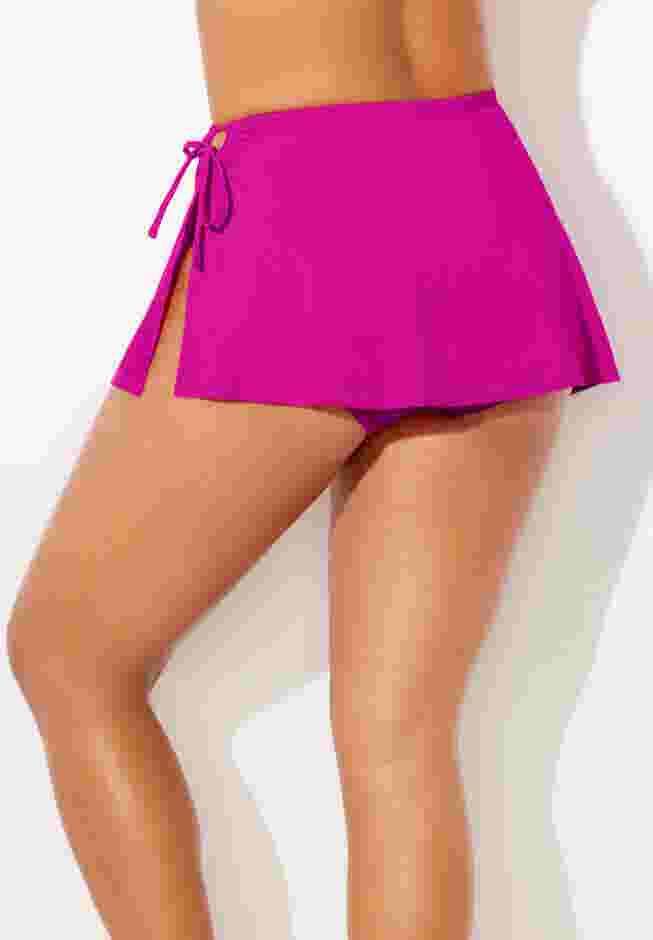 Asymmetrical Side Tie Swim Skirt image number 1