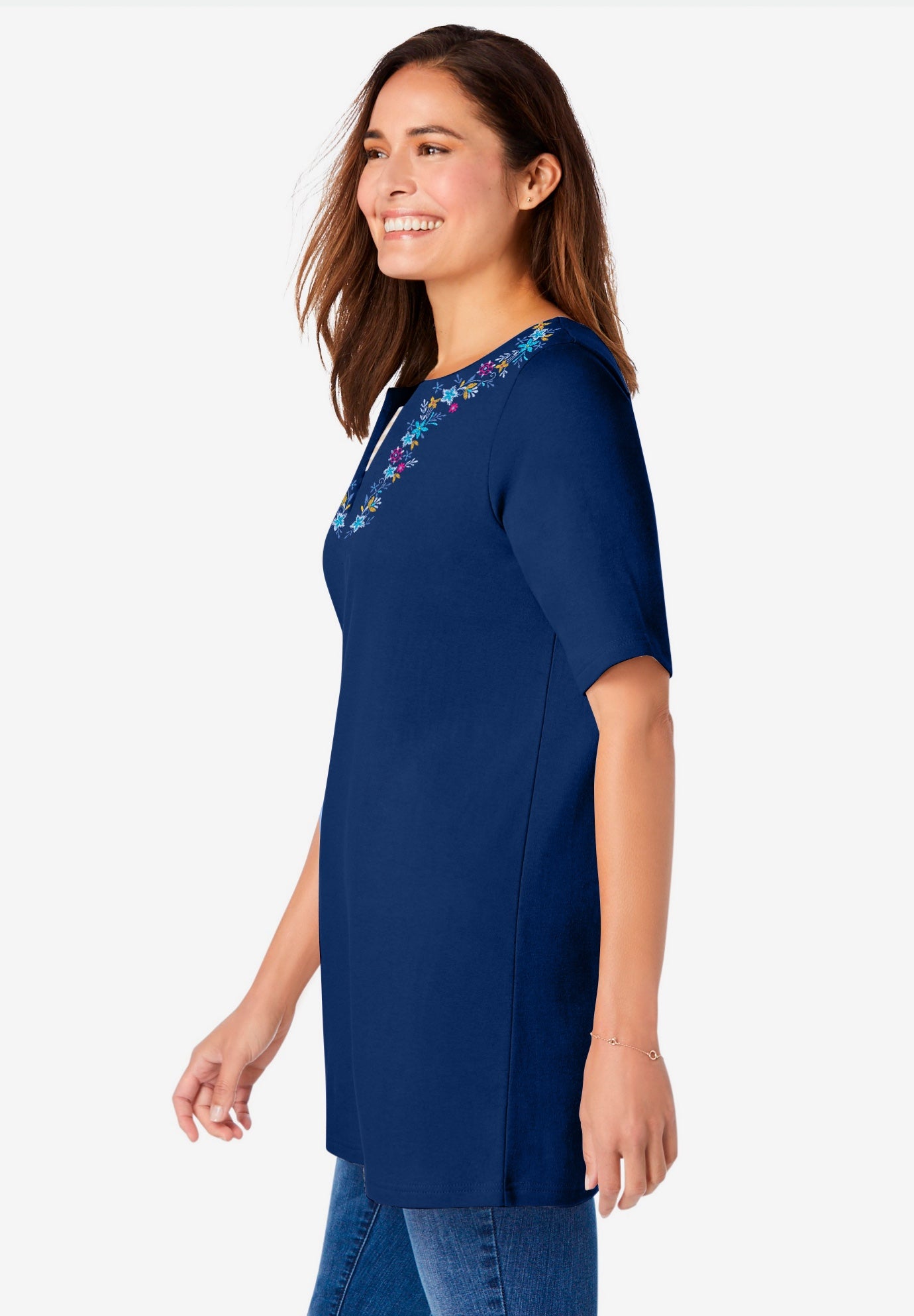 7-Day Embroidered Layered-Look Tunic image number 2