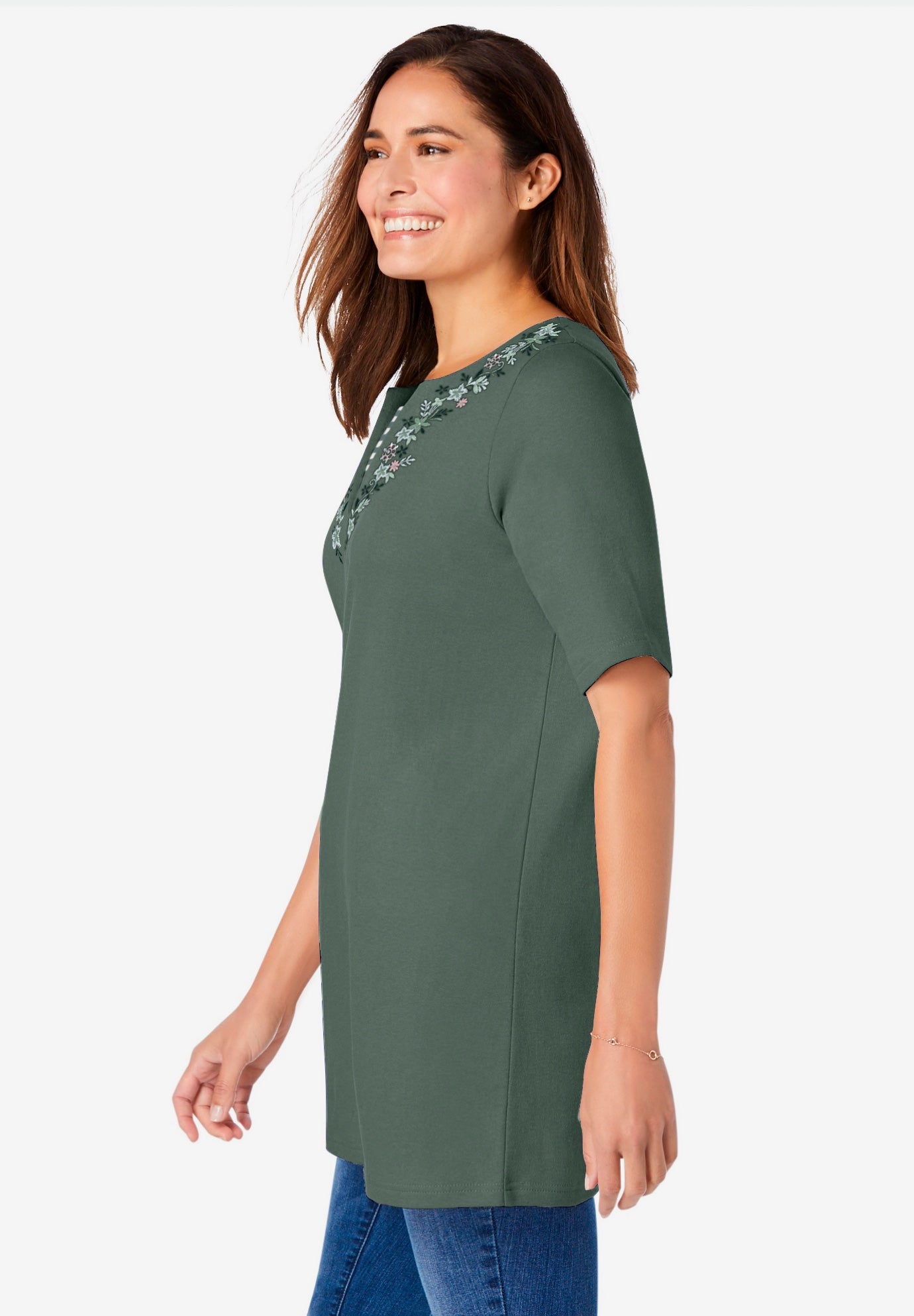 7-Day Embroidered Layered-Look Tunic image number 2