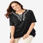 7-Day Embroidered Layered-Look Tunic image number null
