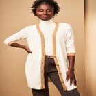 Tipped Button Front Cardigan image number null