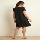 Cotton Spandex A-Line Scoop Neck Short Sleeve Tee Dress image number null